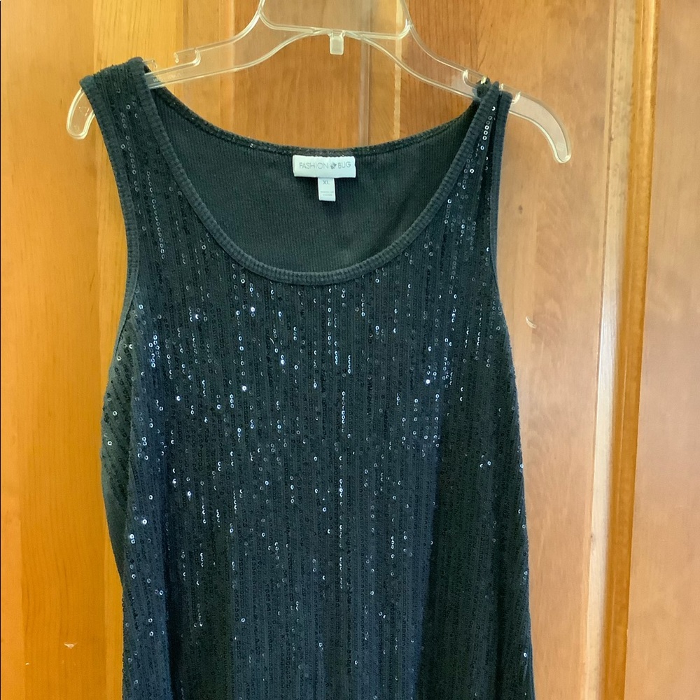 Black sequin tank top